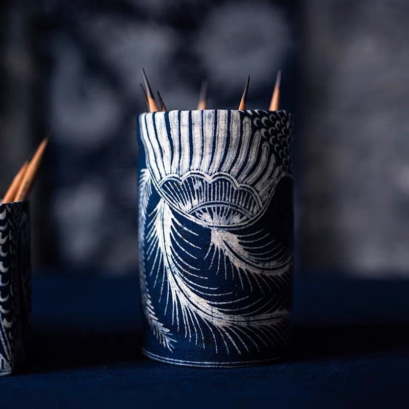 Handmade Wax-Dyed Pen Holder