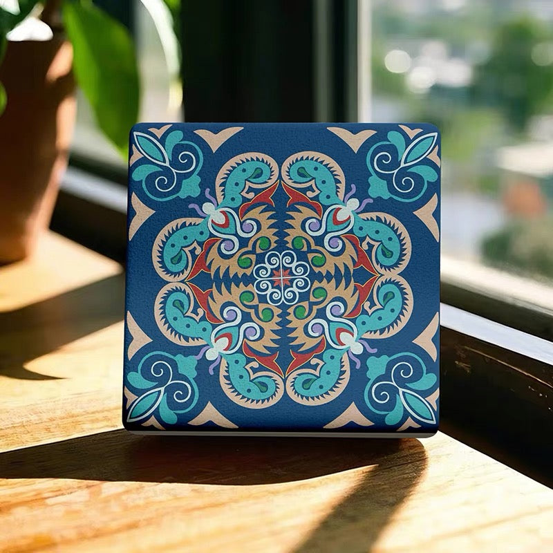Miao Ethnic Minority Ceramic Pattern Refrigerator Magnet