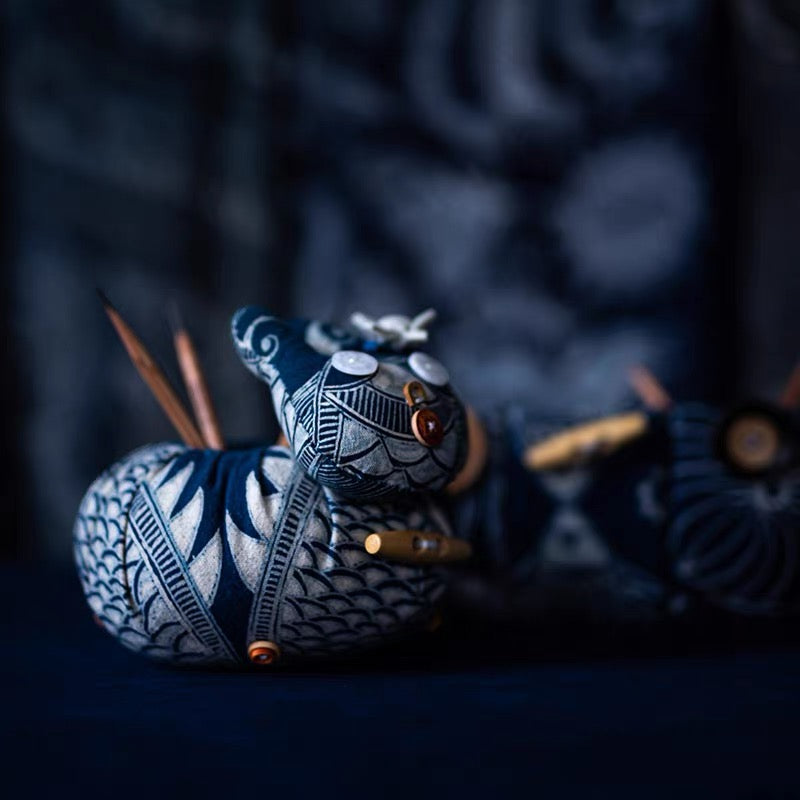 Handmade Wax-Dyed Pen Holder