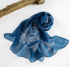 Handmade Wax-Dyed Silk Scarf（Pattern is random）