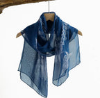 Handmade Wax-Dyed Silk Scarf（Pattern is random）