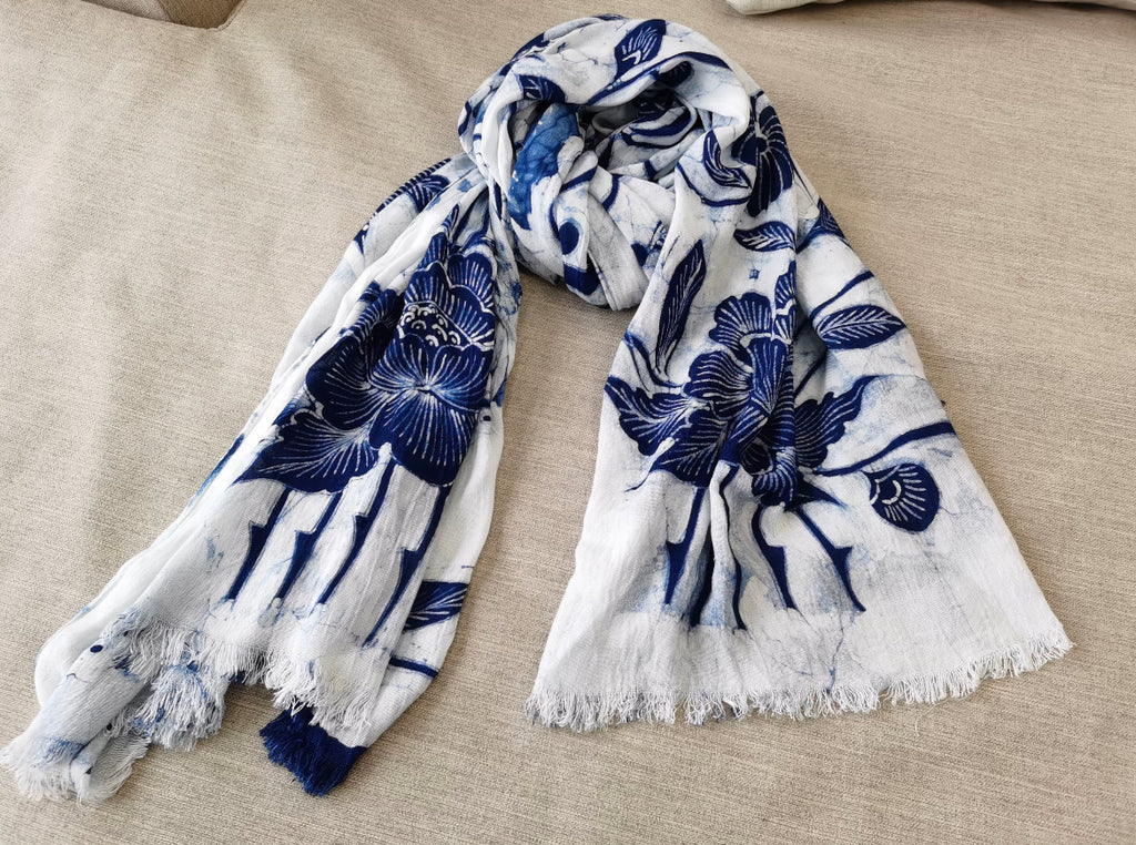 Batik Reverse-Painted Scarf (Random Patterns)