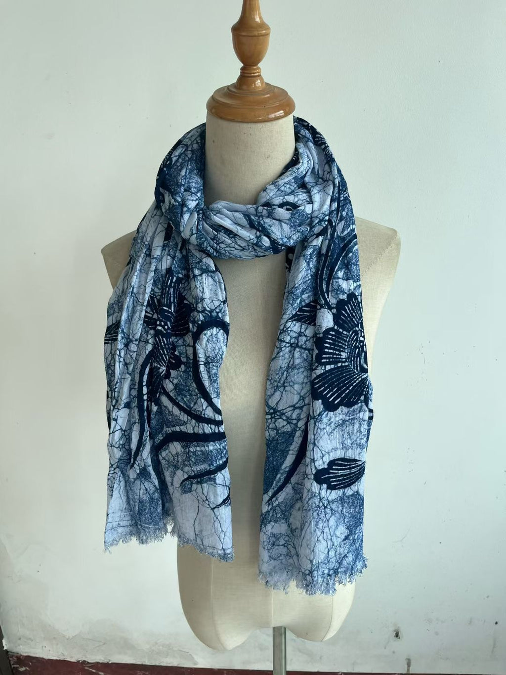 Batik Scarf (Golden Pheasant Ice Crack Pattern)