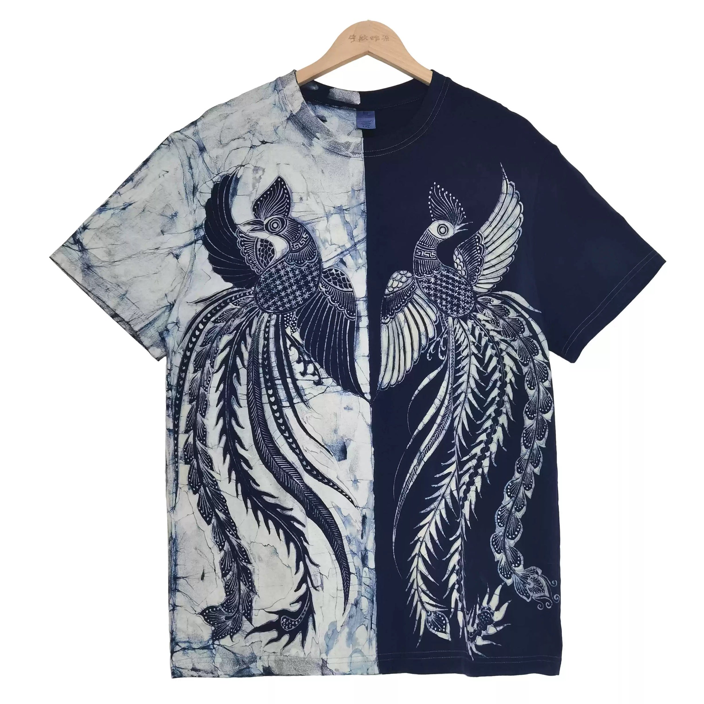 Handmade Batik T-shirt（Golden Pheasant Pattern）